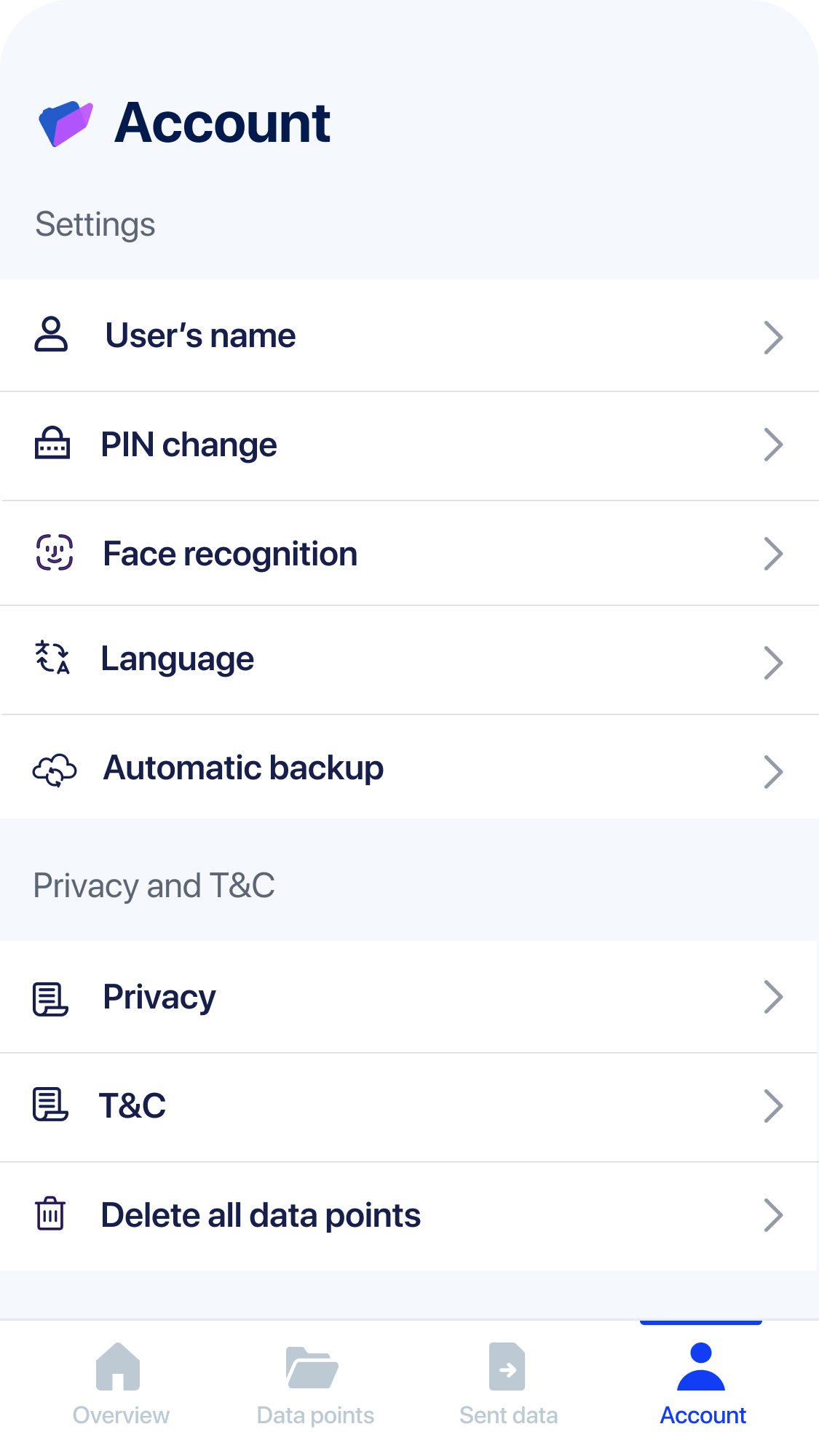 Account tab