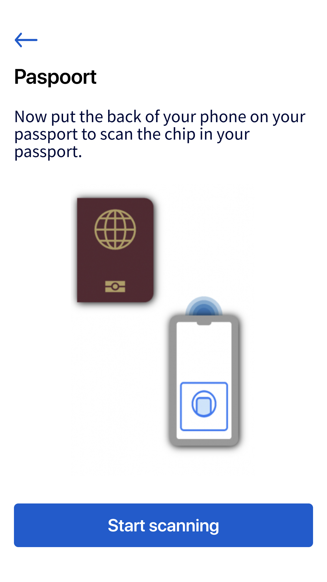 Passport — scan the chip