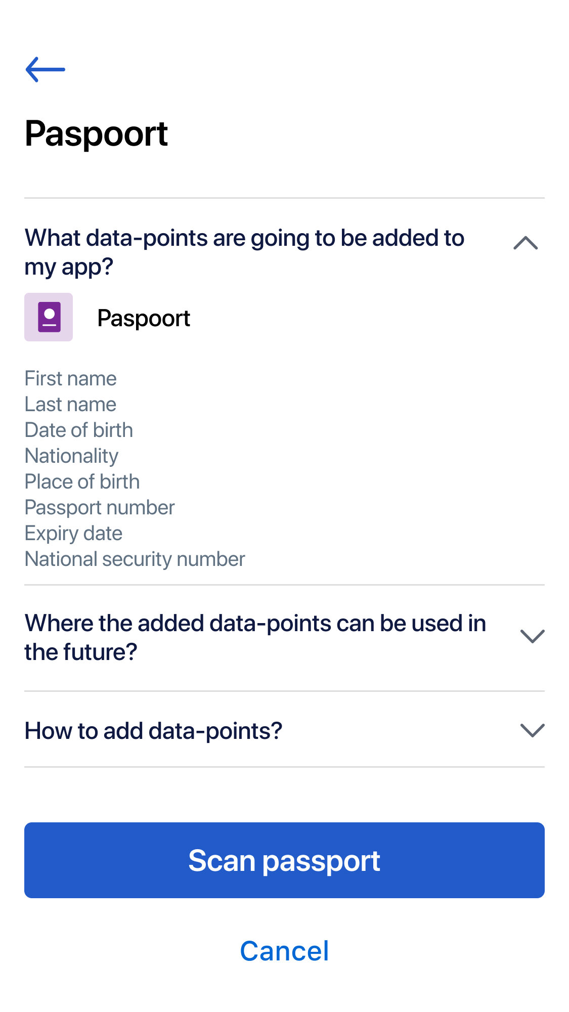 Passport — what data points will be added