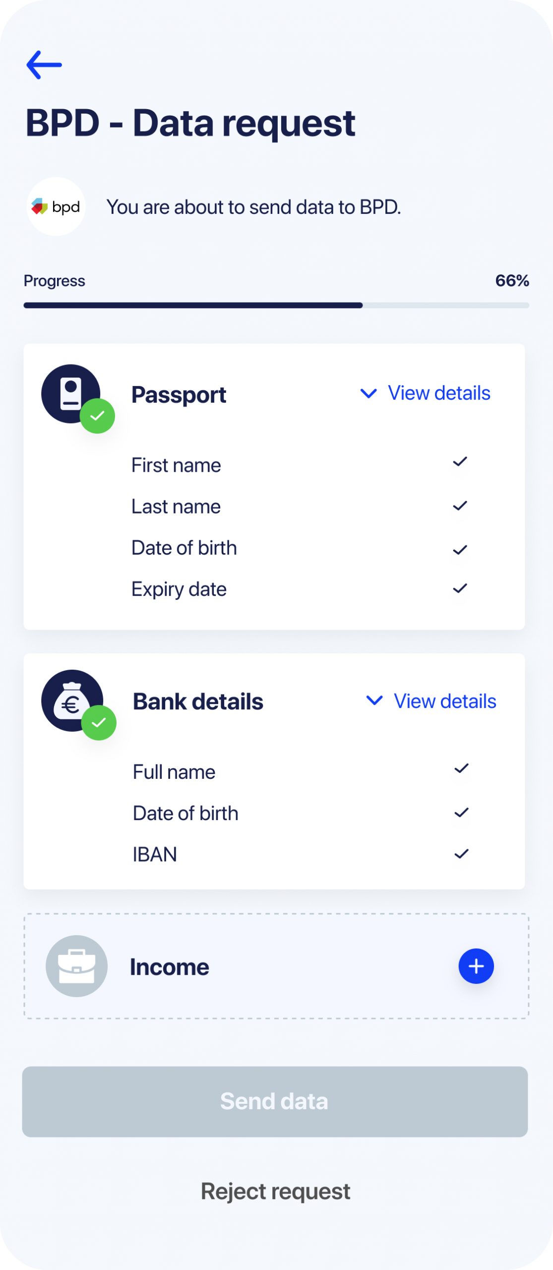 Request — data minimisation attempt 1